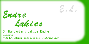 endre lakics business card